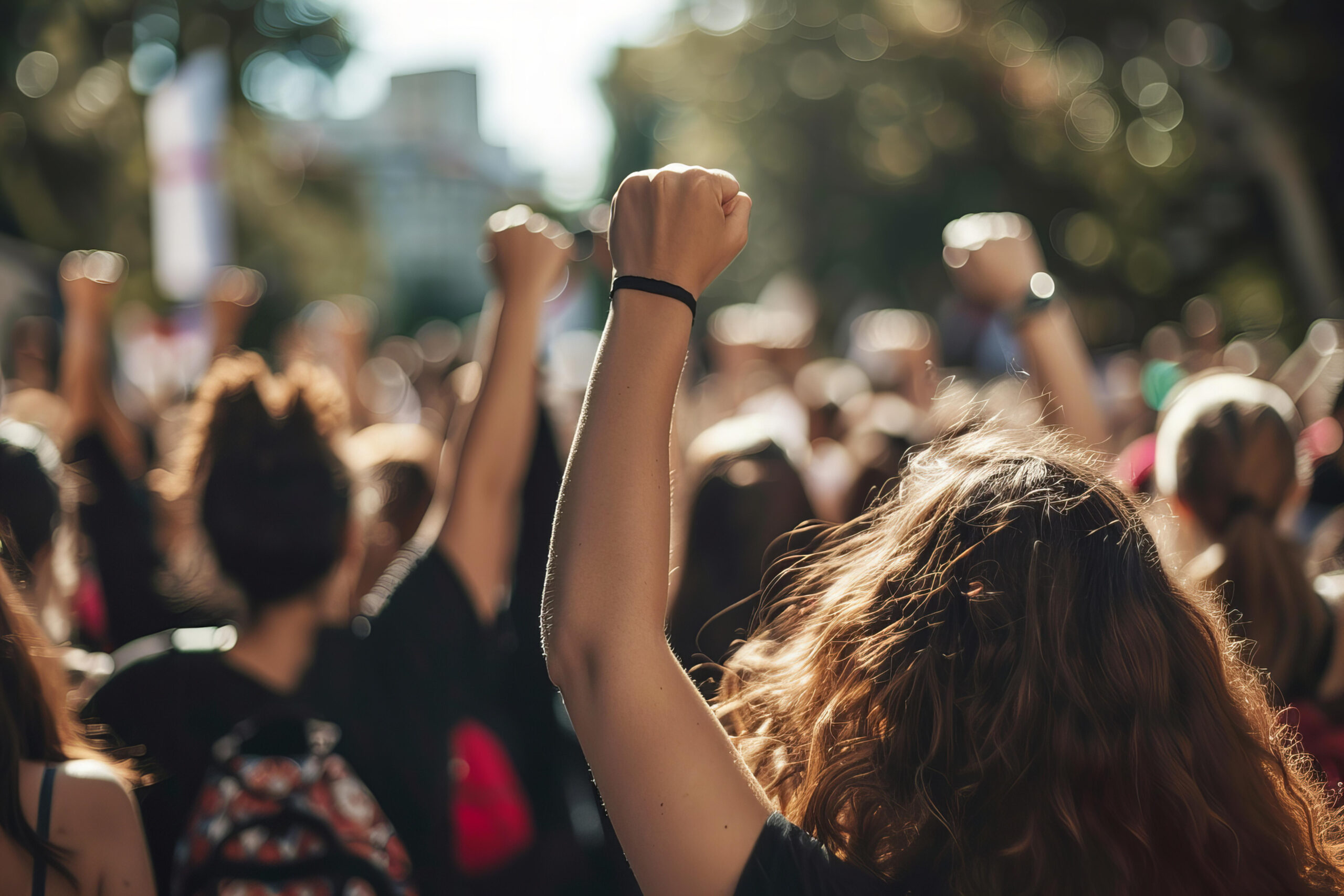 Giovani che manifestano