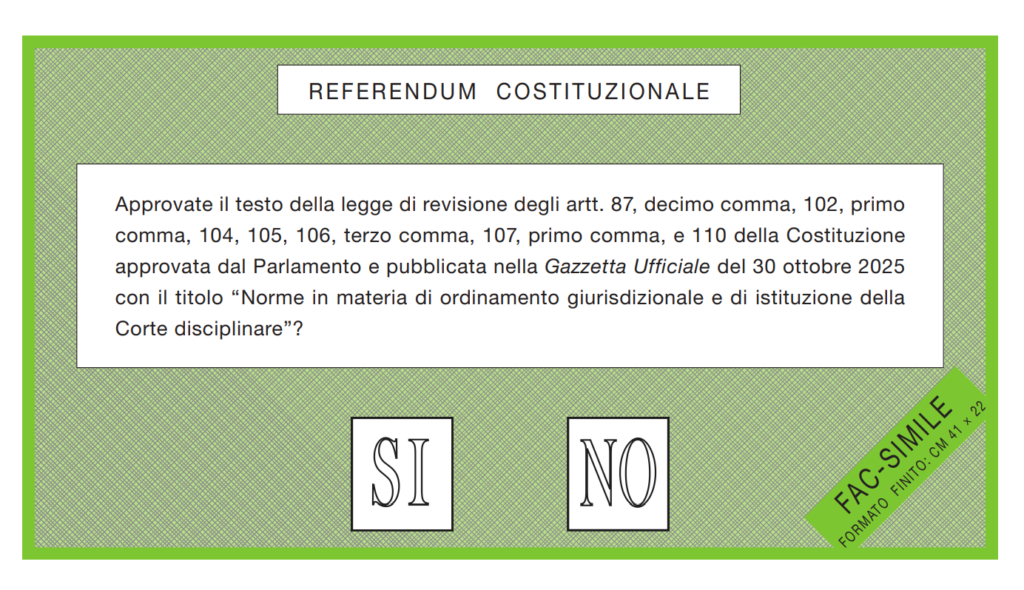 Scheda elettorale fac simile