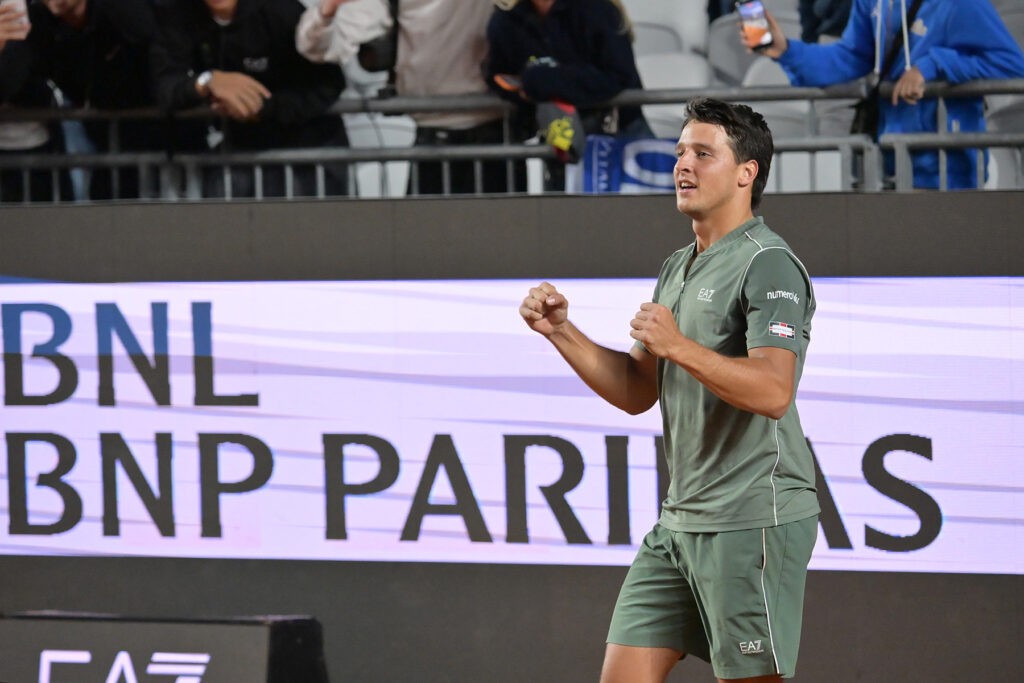 Darderi esulta dopo la vittoria su Paul(Foto Adelchi Fioriti/FITP) 